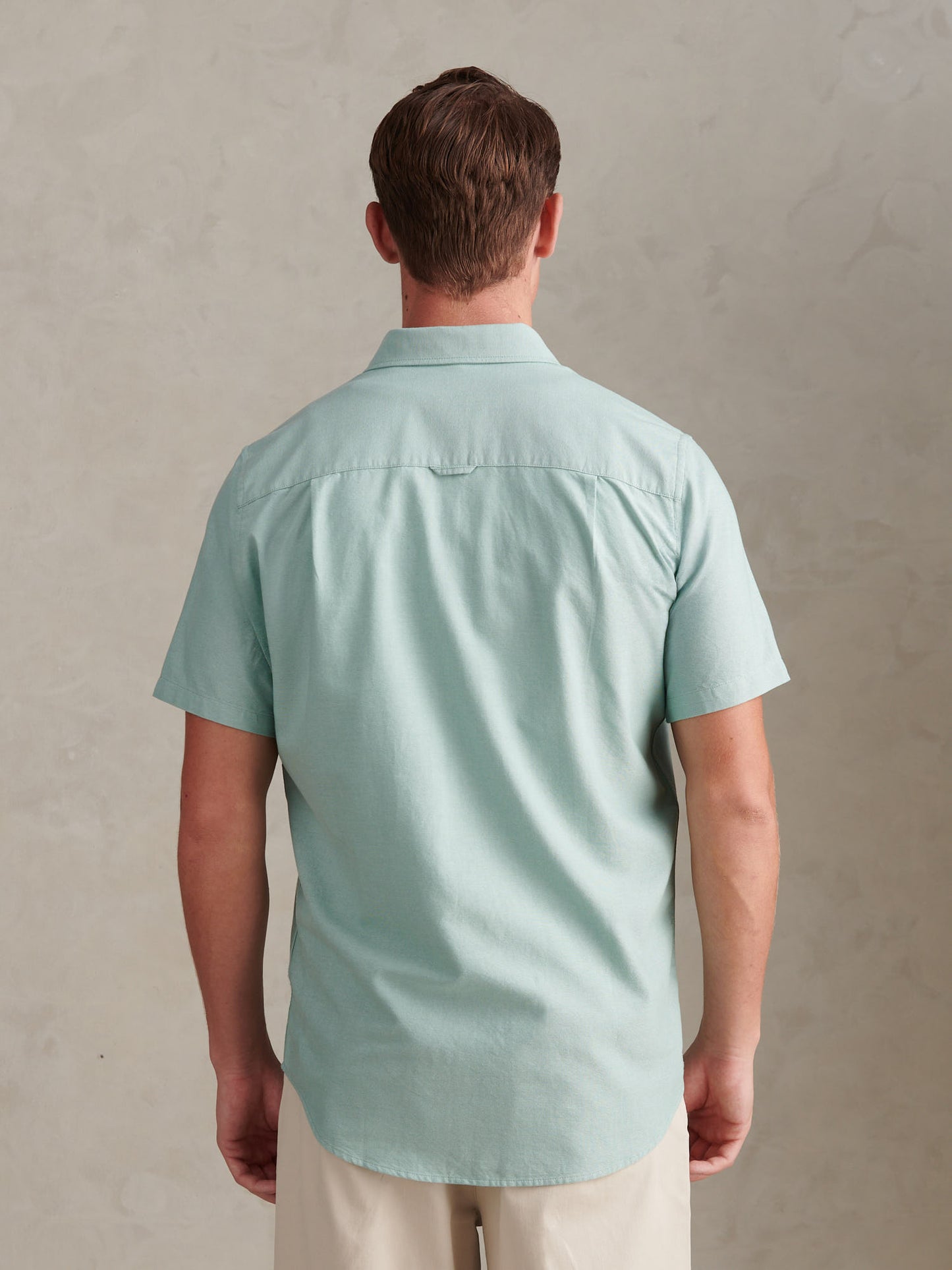 Mens  Short Sleeve Oxford Shirt Aquifer