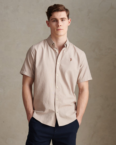 Mens  Short Sleeve Oxford Shirt String