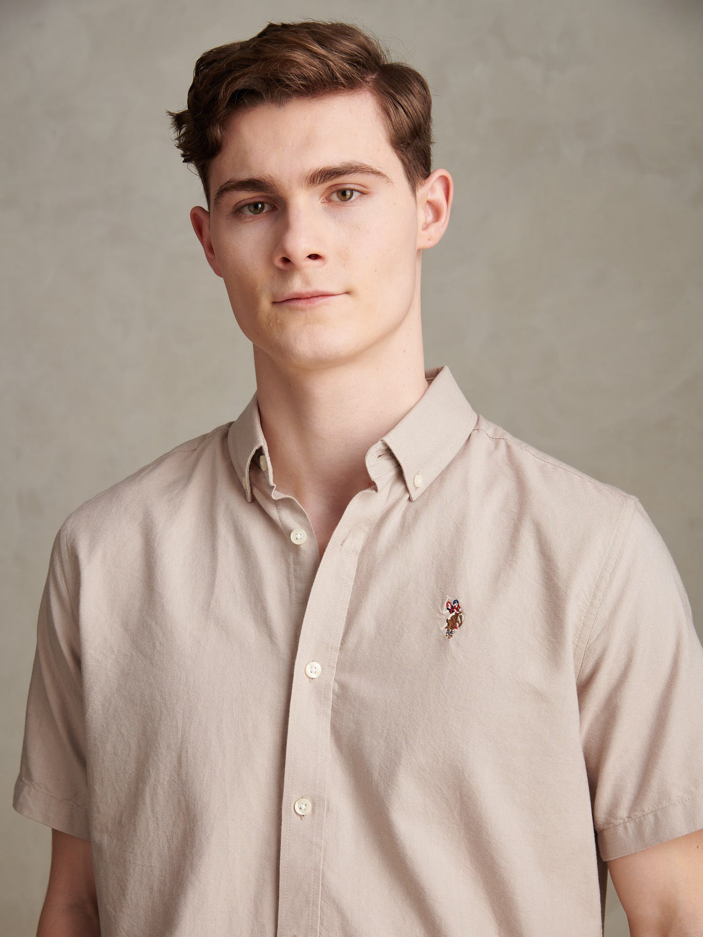 Mens  Short Sleeve Oxford Shirt String