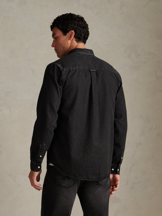 Mens Double Horsemen Chambray Shirt Black/chambray blue DHM (BMG standard)
