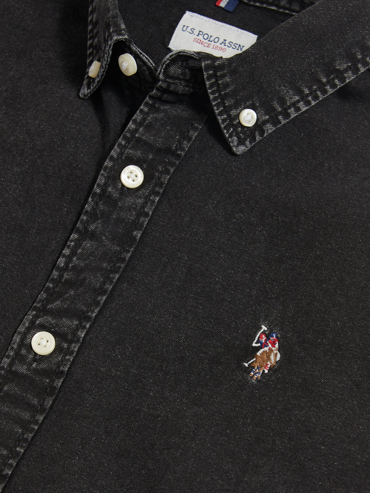 Mens Double Horsemen Chambray Shirt Black/chambray blue DHM (BMG standard)
