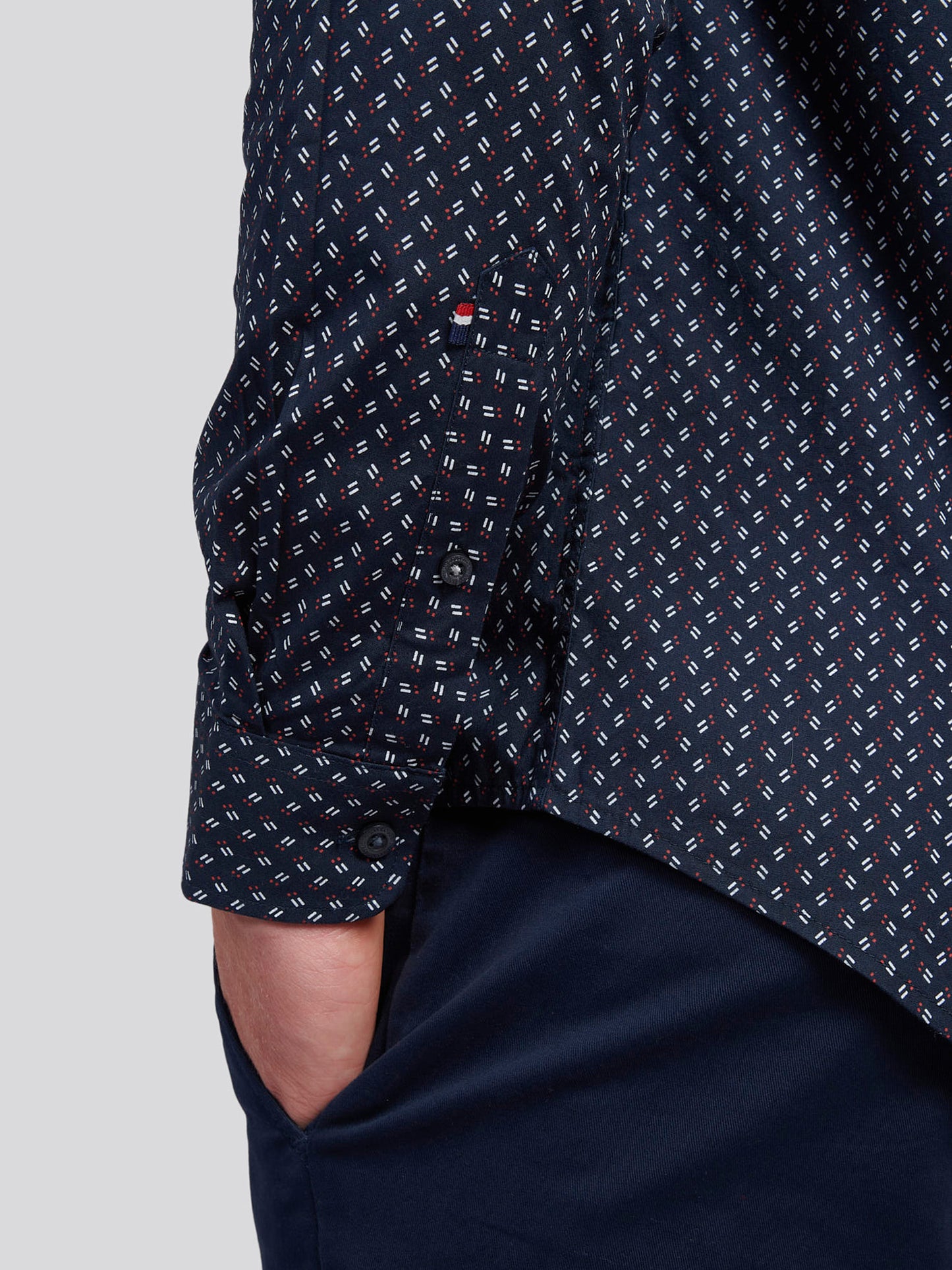 Mens Printed Shirt in Dark Sapphire Navy