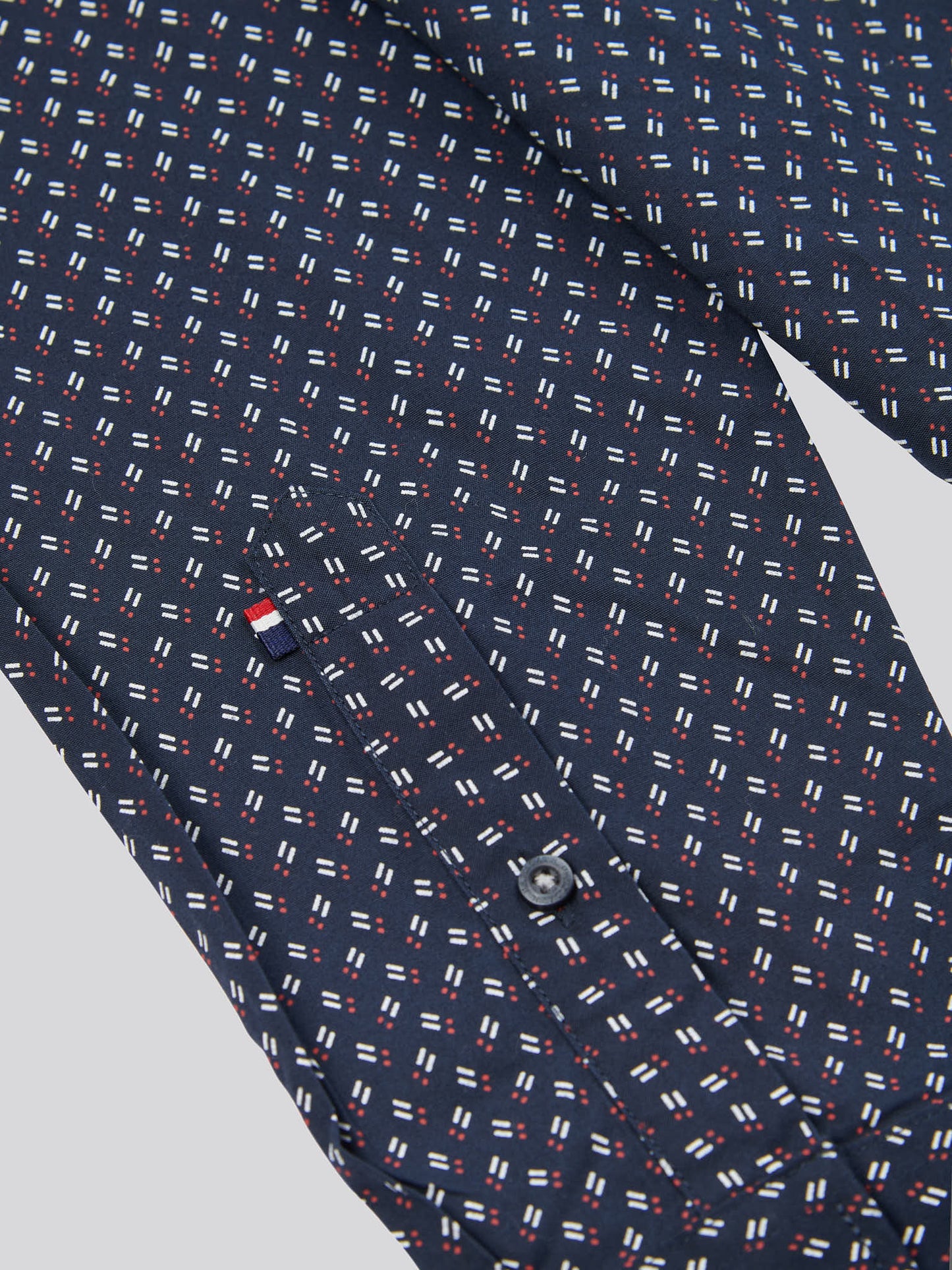 Mens Printed Shirt in Dark Sapphire Navy