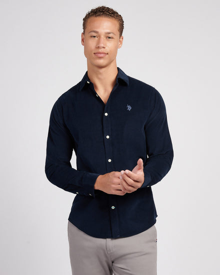 Mens Cord Shirt in Dark Sapphire Navy