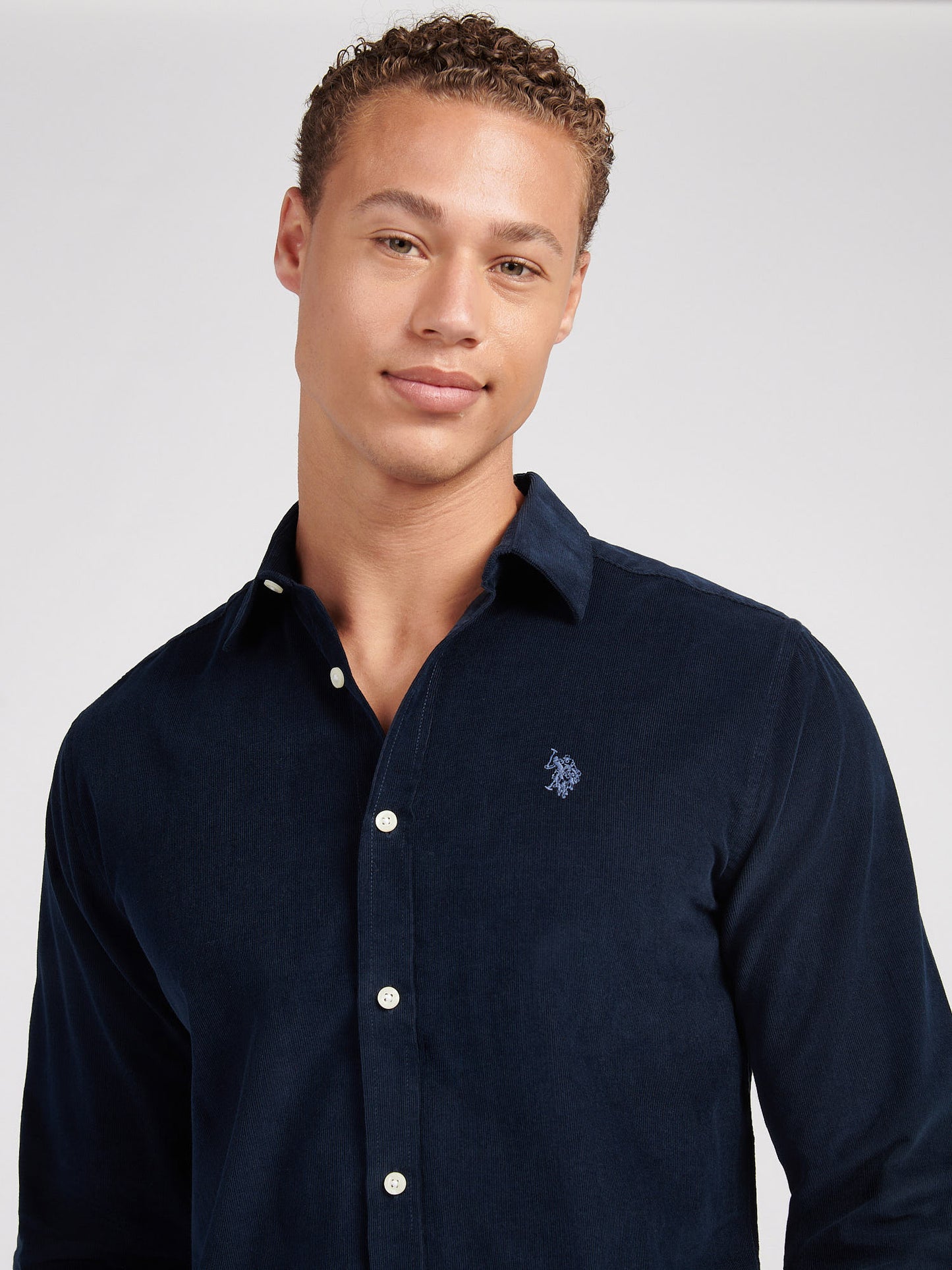 Mens Cord Shirt in Dark Sapphire Navy