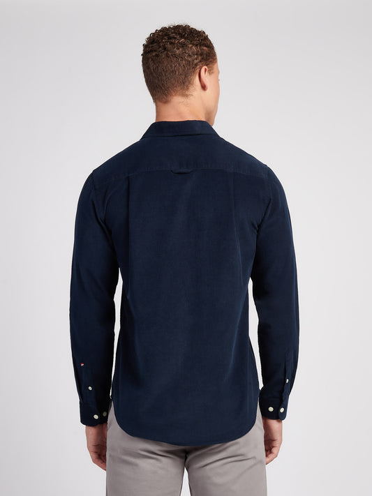 Mens Cord Shirt in Dark Sapphire Navy