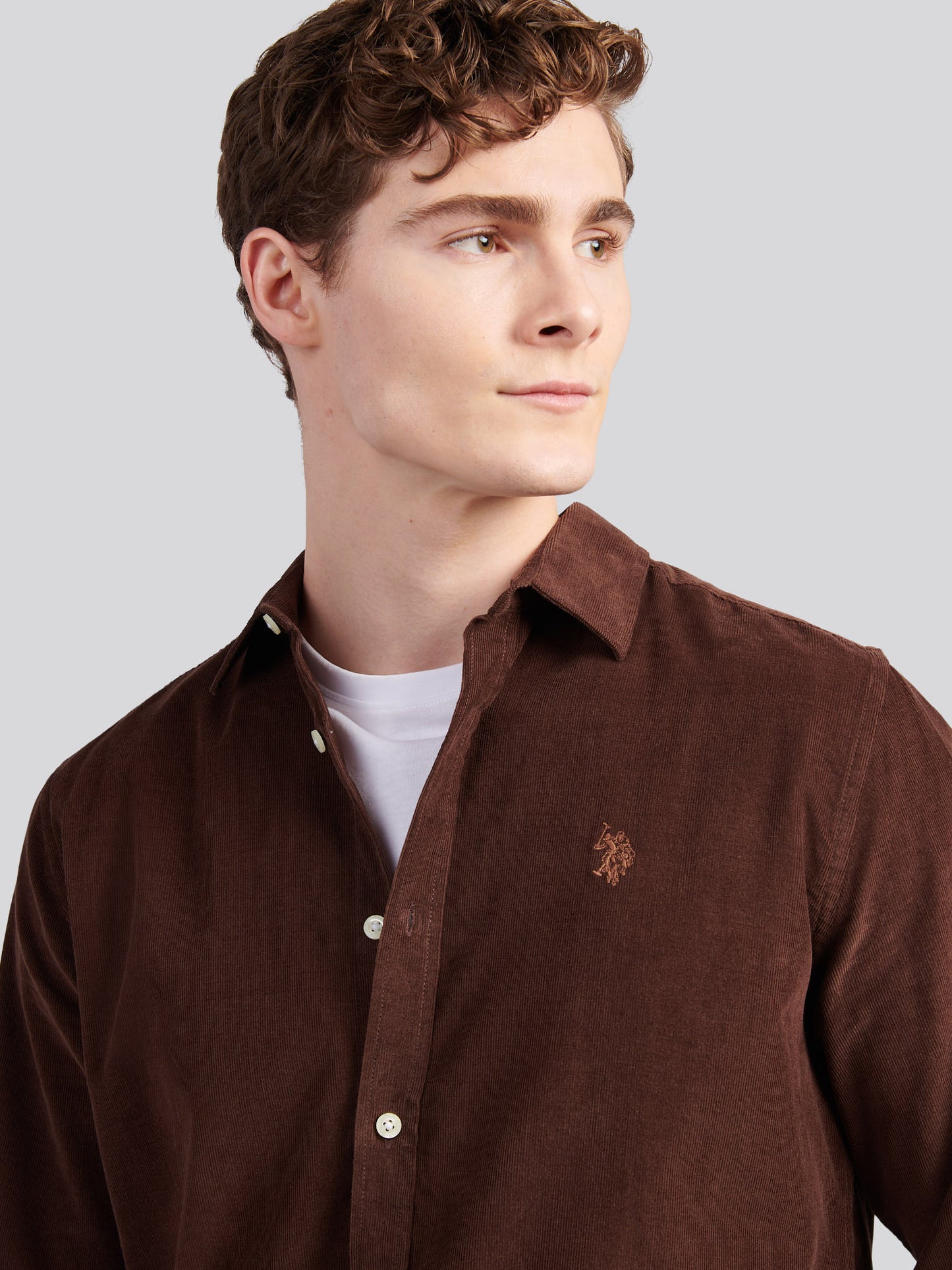 Mens Cord Shirt in Chocolate Martini