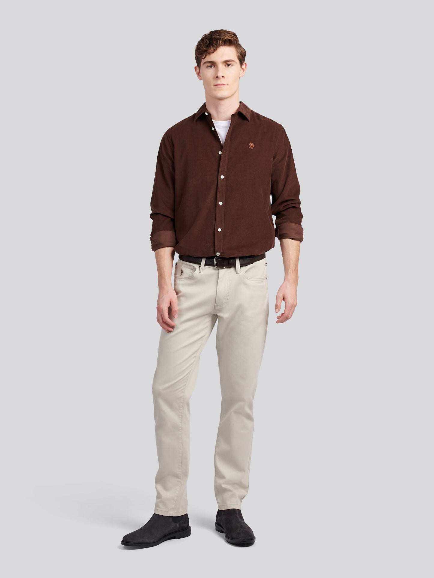Mens Cord Shirt in Chocolate Martini