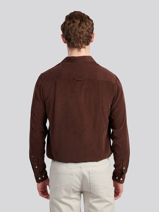 Mens Cord Shirt in Chocolate Martini