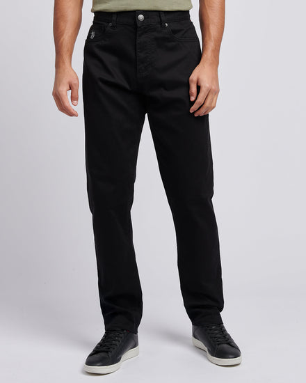 Mens Bedford Cord 5 Pocket Trouser in Black