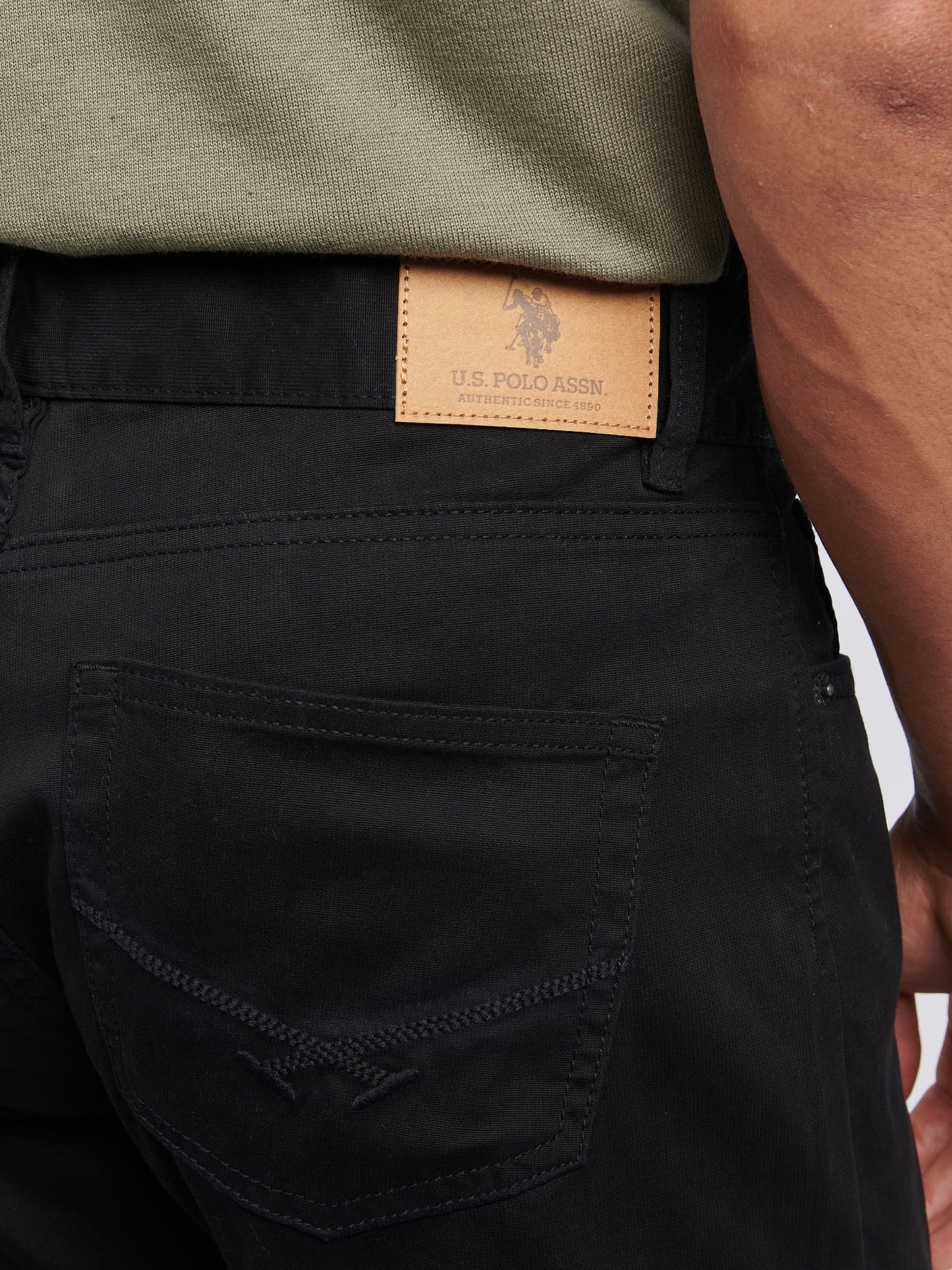 Mens Bedford Cord 5 Pocket Trouser in Black