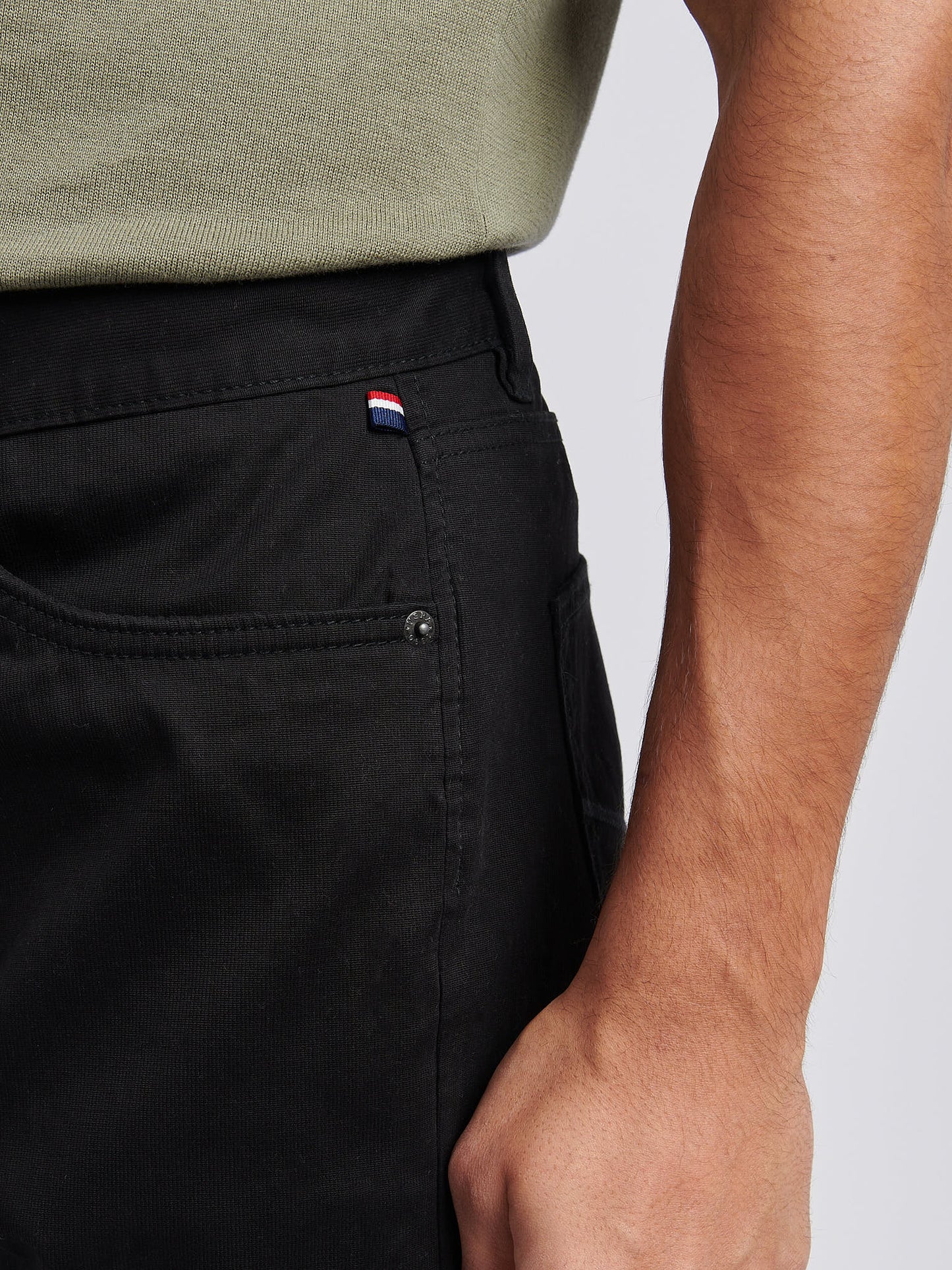 Mens Bedford Cord 5 Pocket Trouser in Black