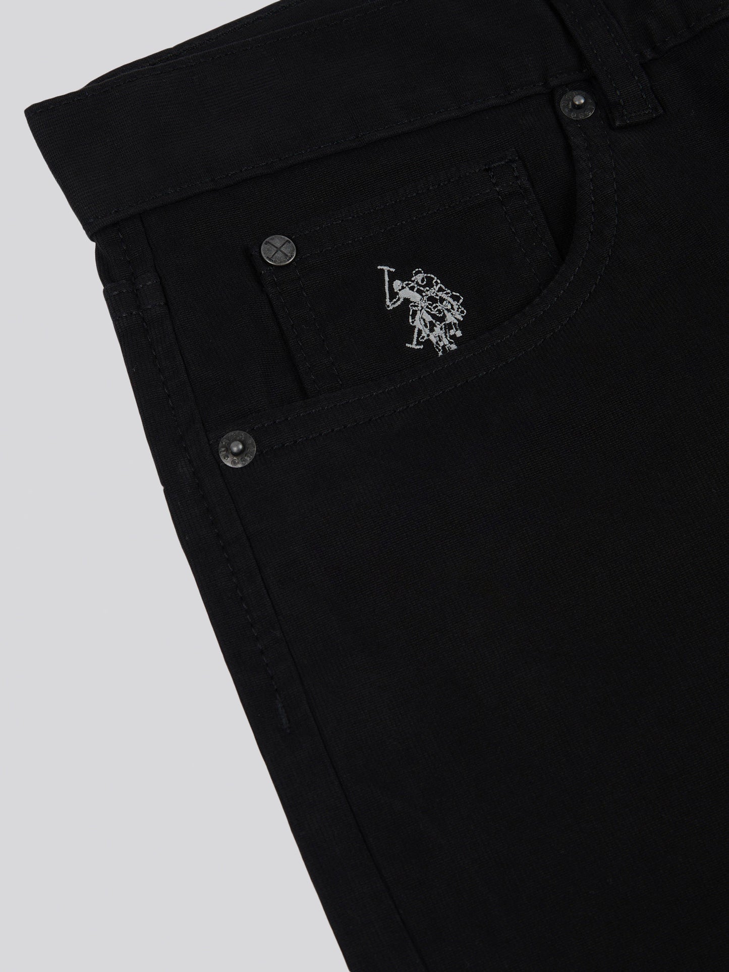 Mens Bedford Cord 5 Pocket Trouser in Black