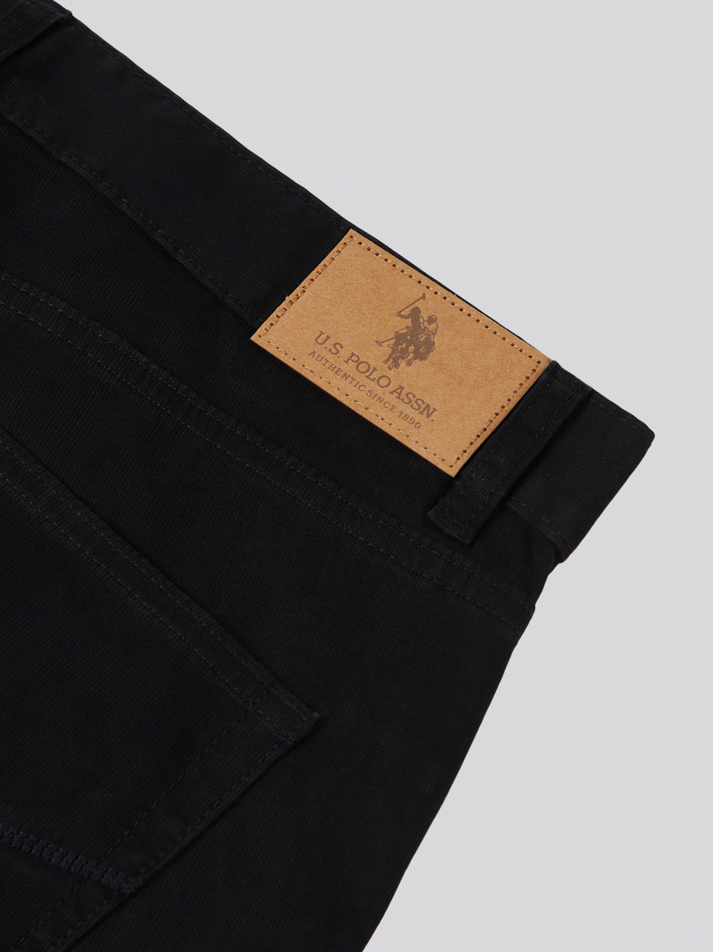 Mens Bedford Cord 5 Pocket Trouser in Black