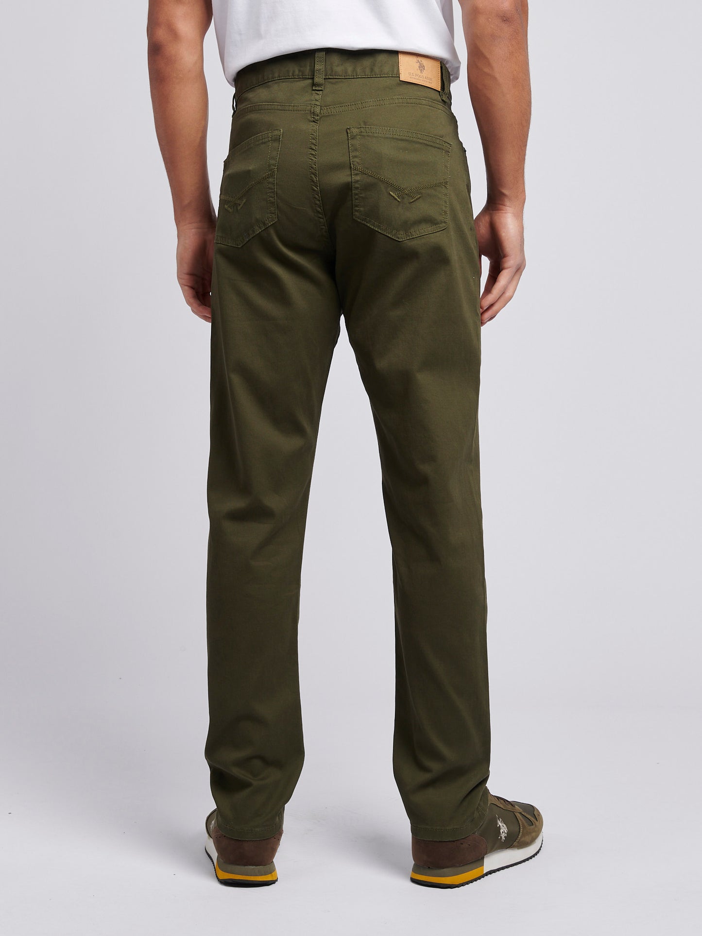 Mens Bedford Cord 5 Pocket Trouser in Forest Night