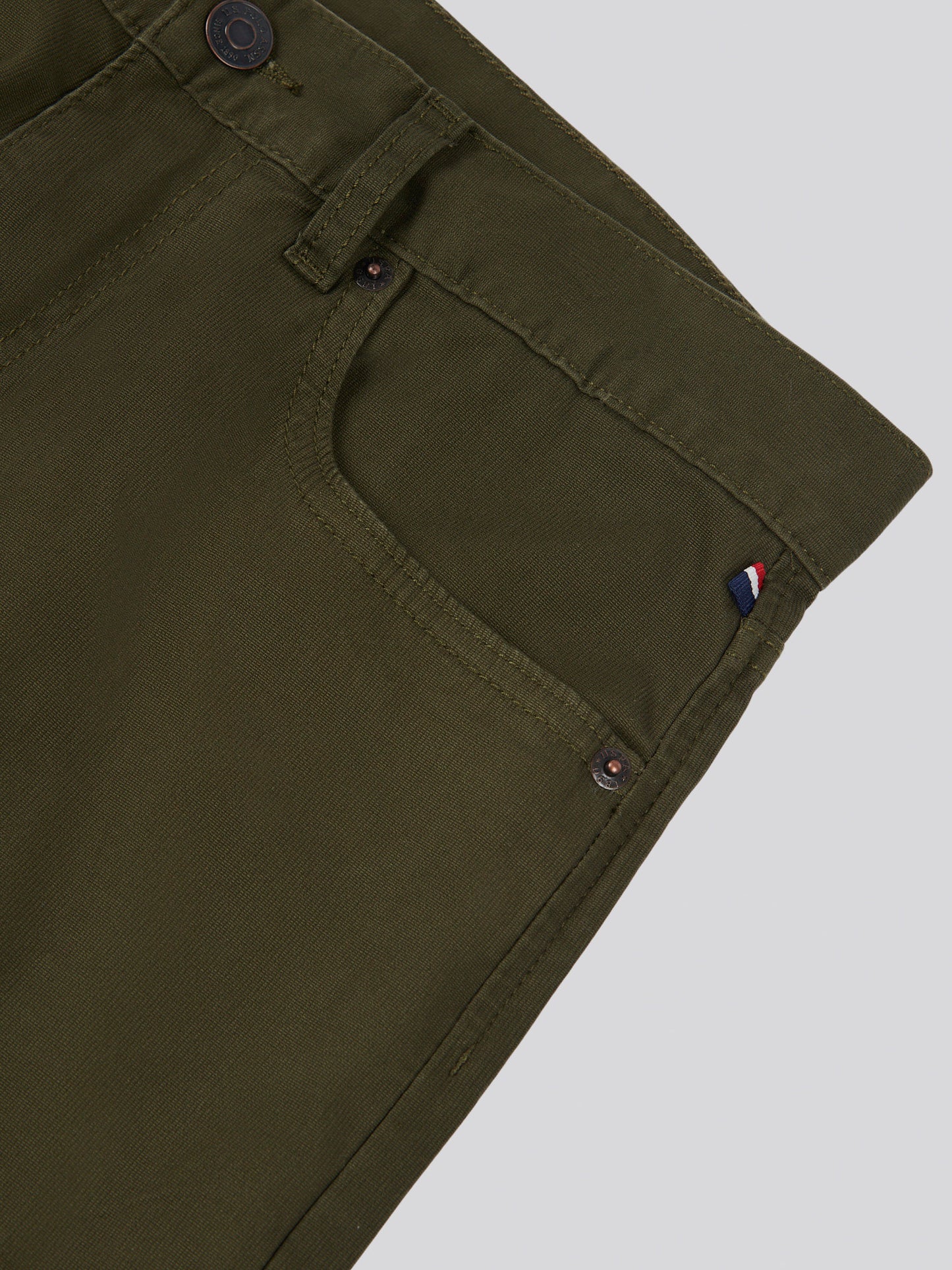 Mens Bedford Cord 5 Pocket Trouser in Forest Night