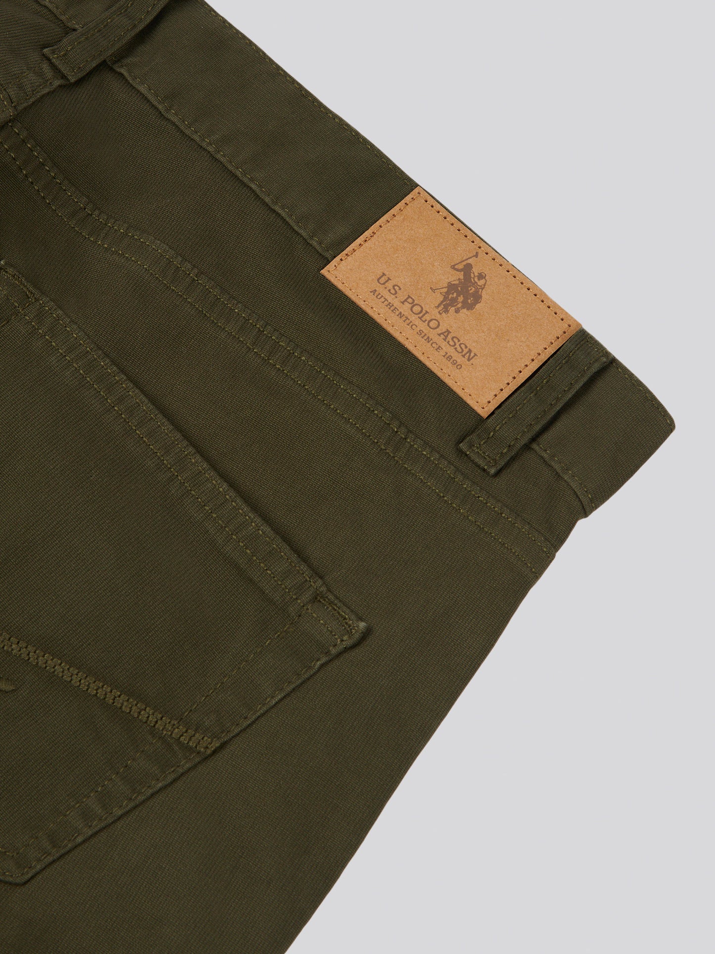 Mens Bedford Cord 5 Pocket Trouser in Forest Night