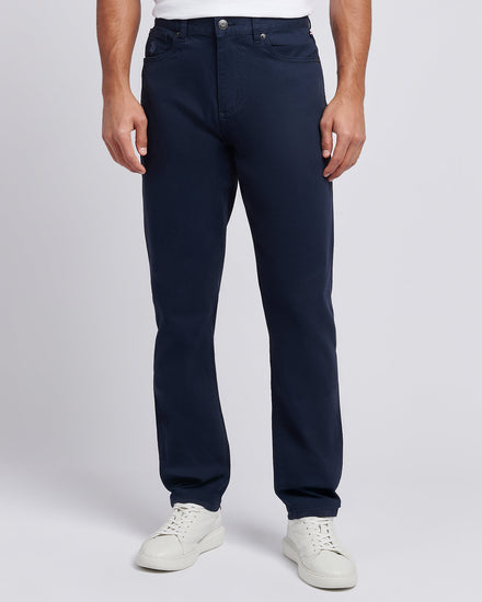 Mens Bedford Cord 5 Pocket Trouser in Dark Sapphire Navy