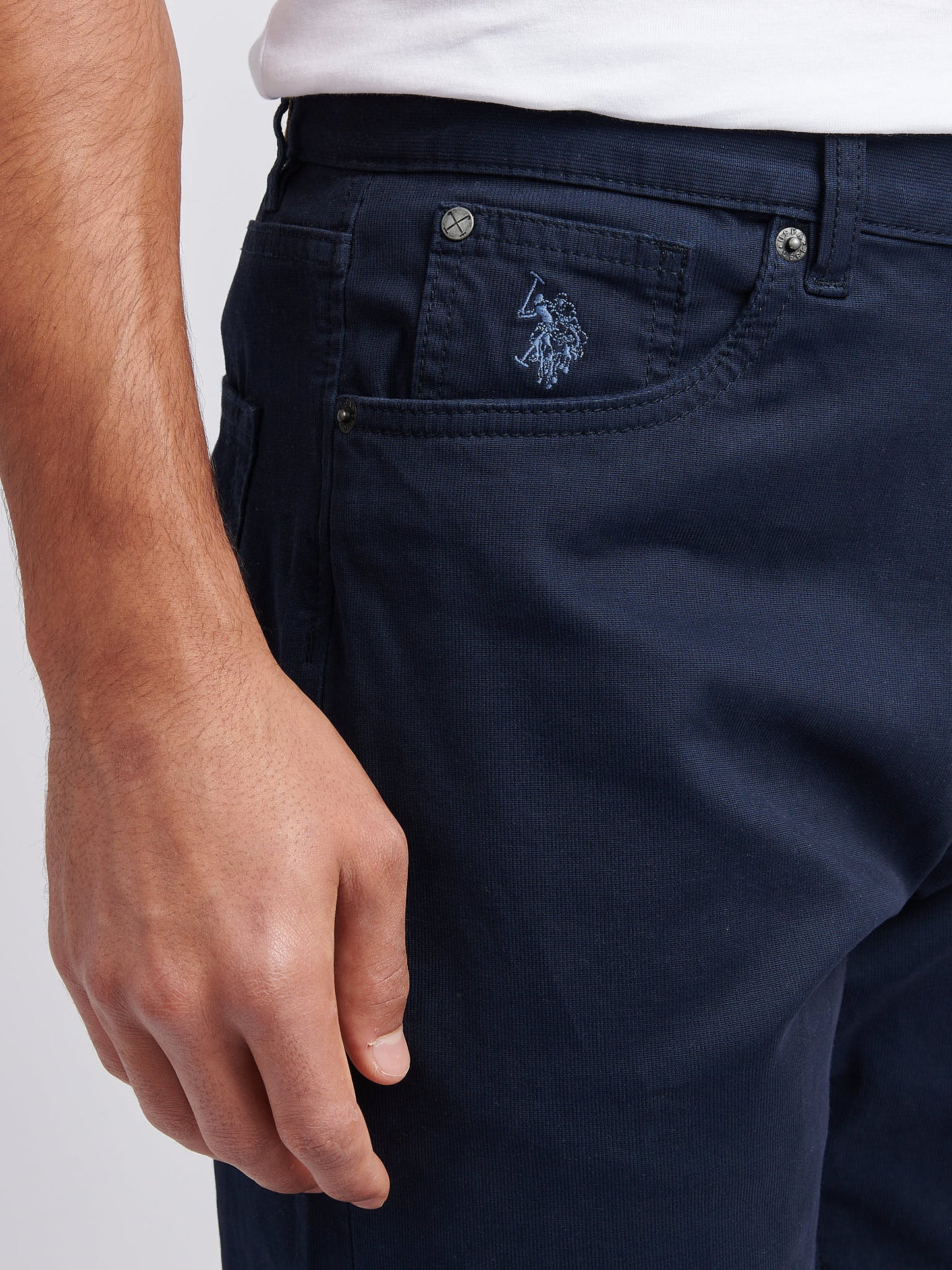 Mens Bedford Cord 5 Pocket Trouser in Dark Sapphire Navy