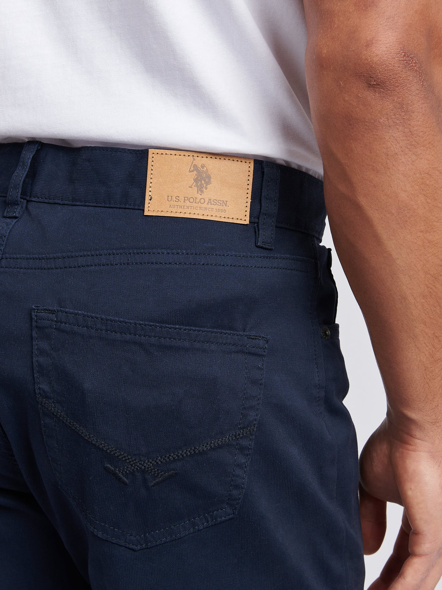 Mens Bedford Cord 5 Pocket Trouser in Dark Sapphire Navy