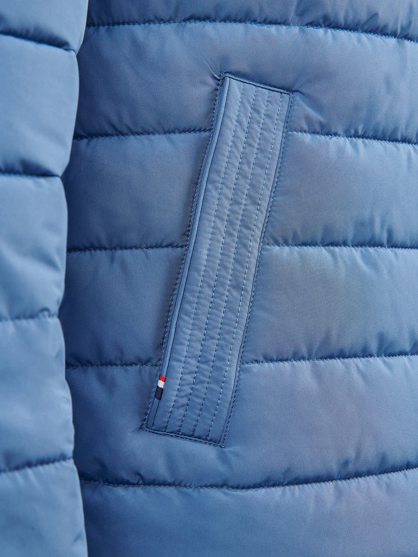 Mens Lightweight Quilt Hooded Puffer Jacket in Blue Horizon