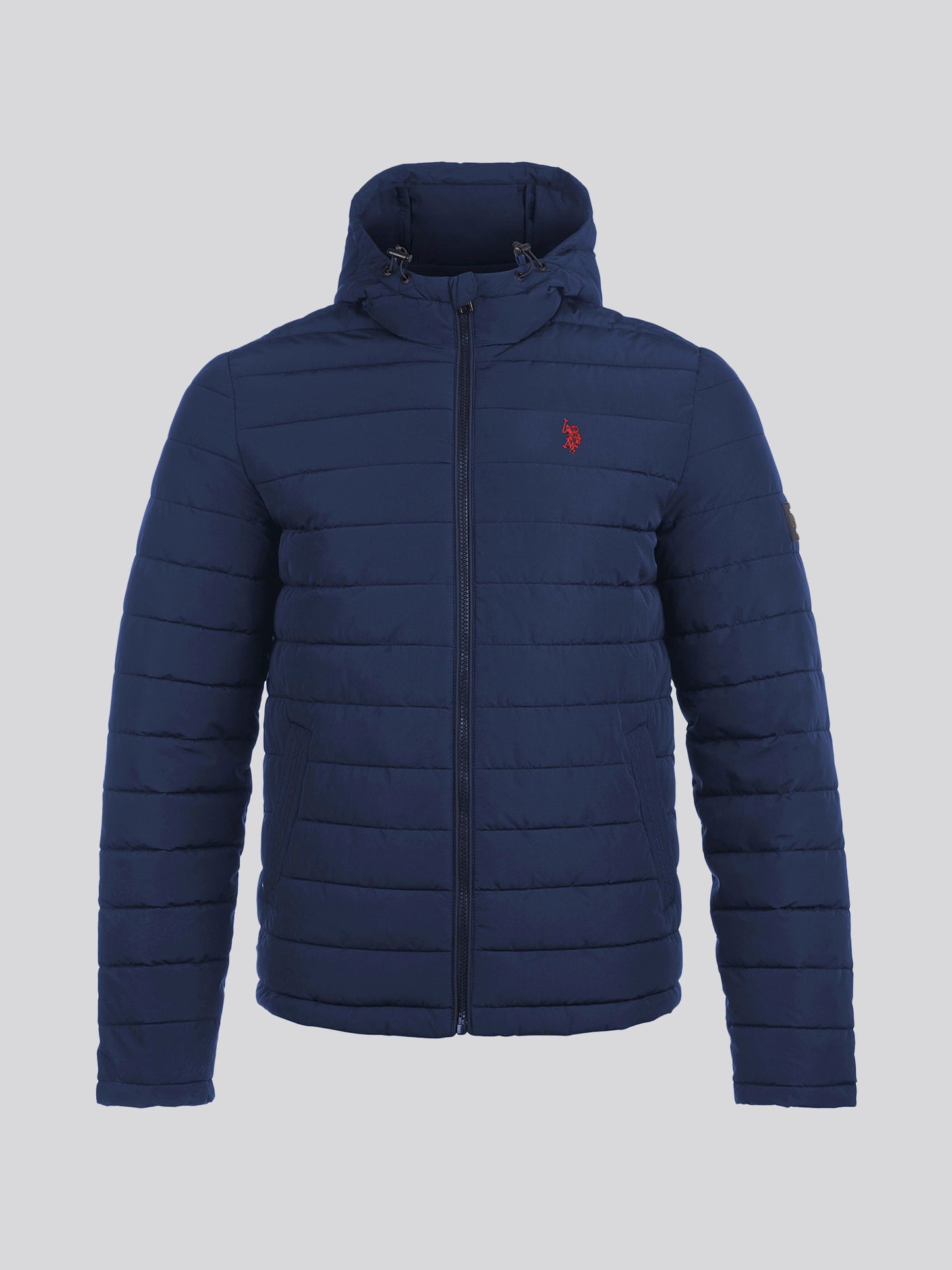 Mens Lightweight Quilt Hooded Puffer Jacket in Dark Sapphire Navy