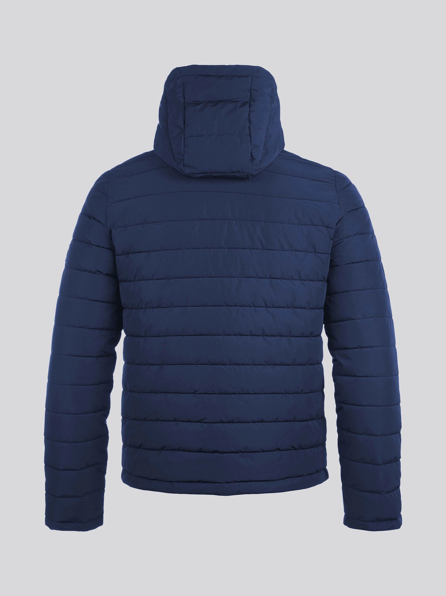 Mens Lightweight Quilt Hooded Puffer Jacket in Dark Sapphire Navy