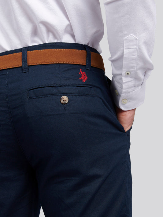 Mens Linen Blend Chino in Dark Sapphire Navy