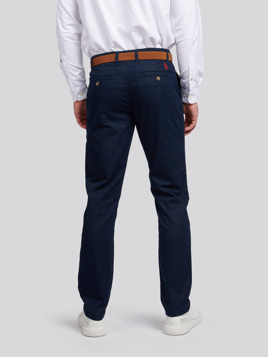 Mens Linen Blend Chino in Dark Sapphire Navy