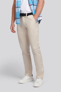 Mens Linen Blend Chinos in French Oak