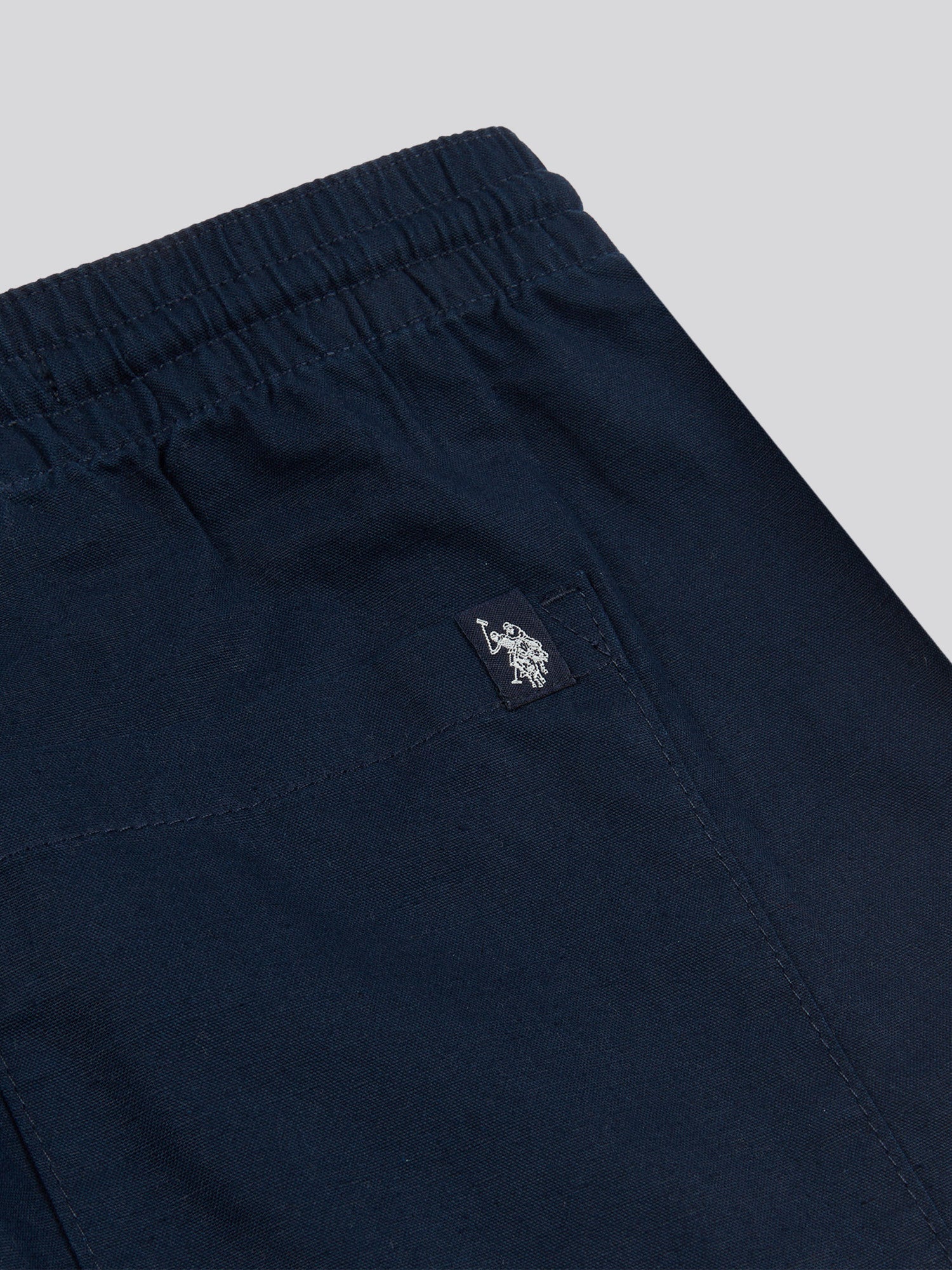 U.S. Polo Assn. Mens Linen Blend Drawstring Trousers in Dark 