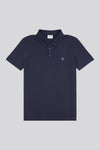 Mens Regular Fit Vertical Texture Polo Shirt in Dark Sapphire Navy / Moonlight Blue DHM