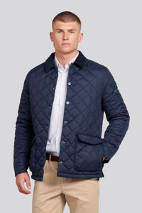 Mens Quilted Collared Jacket in Dark Sapphire Navy