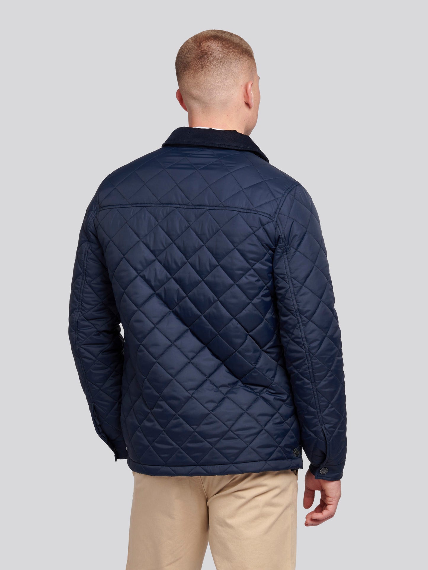 Mens Quilted Collared Jacket in Dark Sapphire Navy