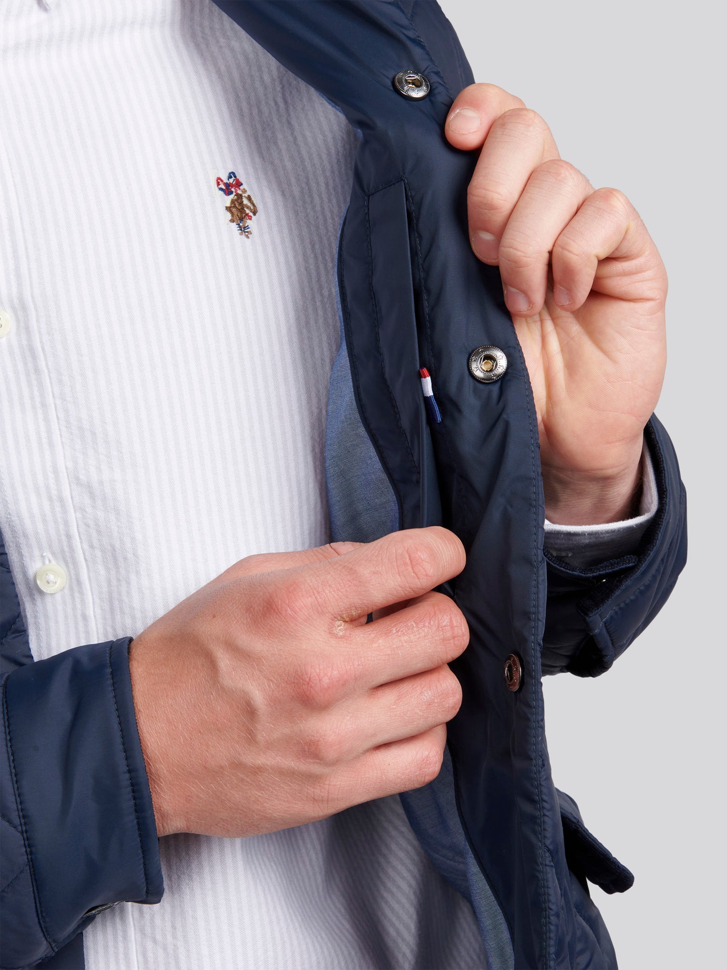 Mens Quilted Collared Jacket in Dark Sapphire Navy