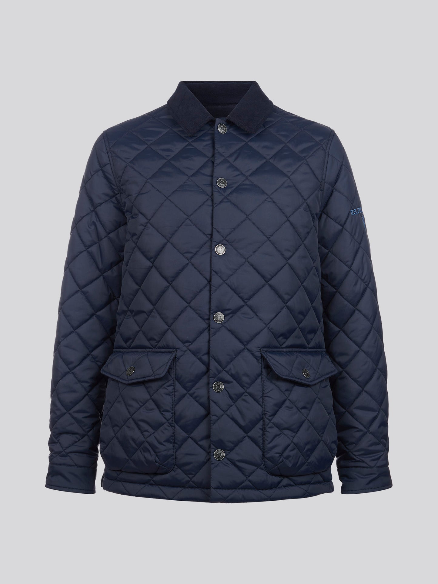 Mens Quilted Collared Jacket in Dark Sapphire Navy