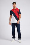 Mens Regular Fit Cut & Sew Polo Shirt in Haute Red