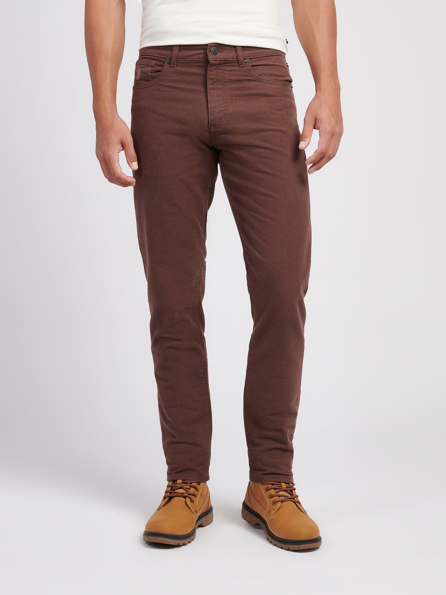 Mens Moleskin 5 Pocket Trouser in Chocolate Martini