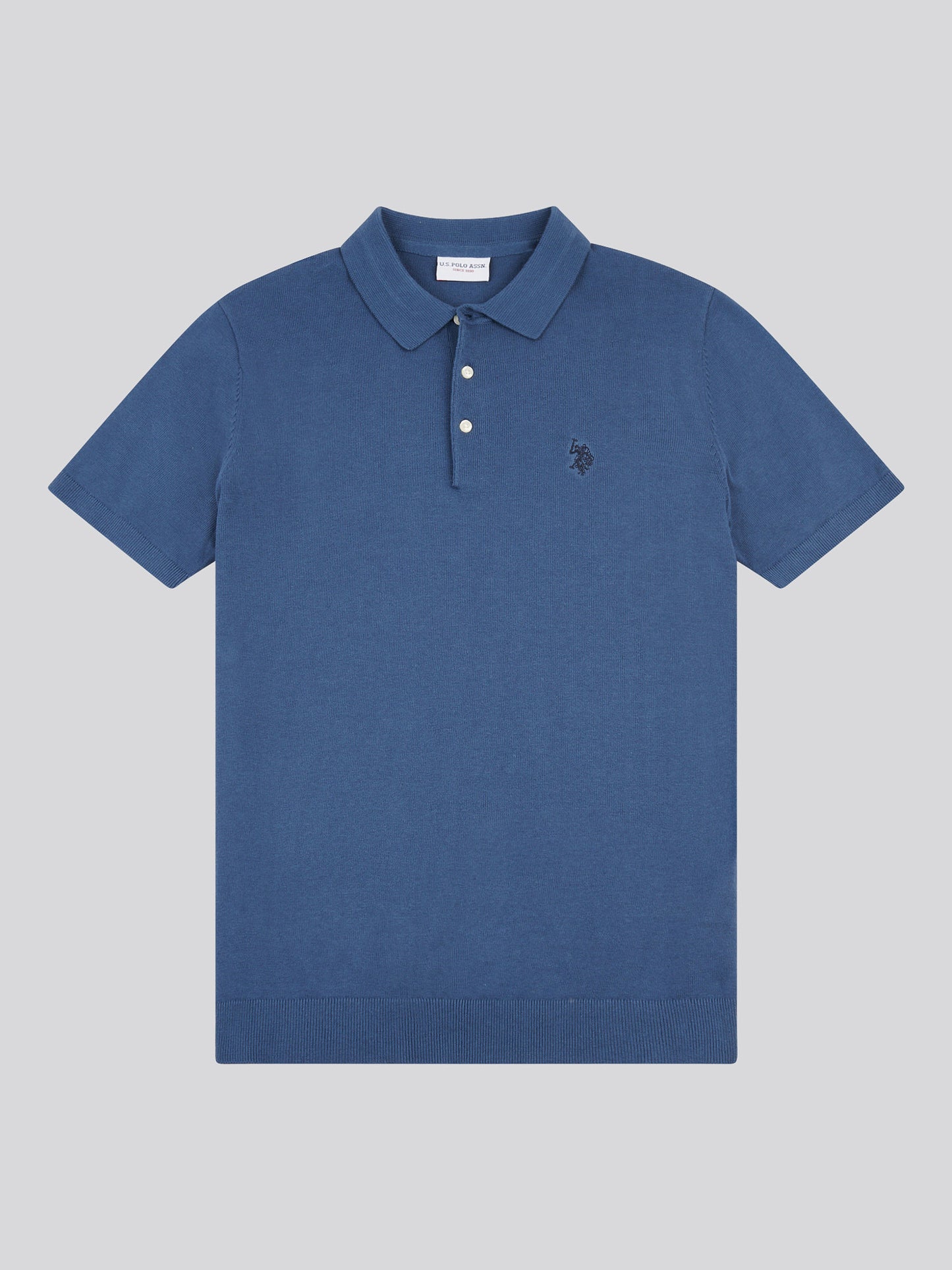 Mens Combed Cotton Polo Shirt in Vintage Indigo