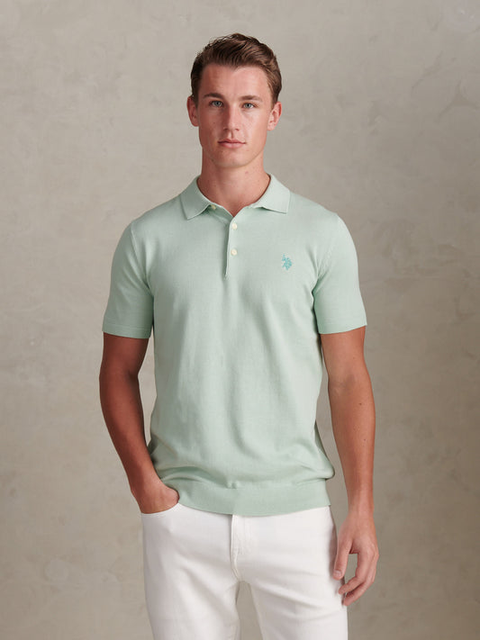 Mens Combed Cotton Polo Shirt Aqua Foam