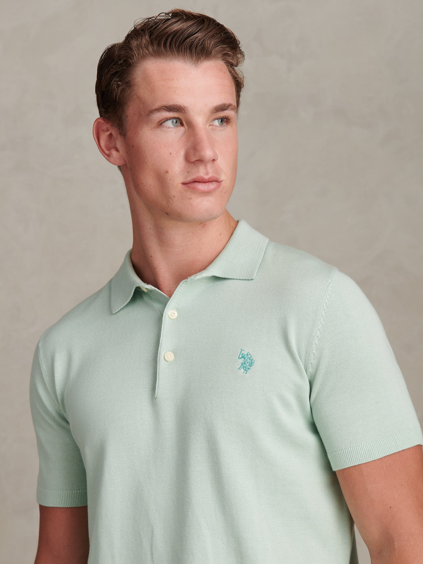 Mens Combed Cotton Polo Shirt Aqua Foam