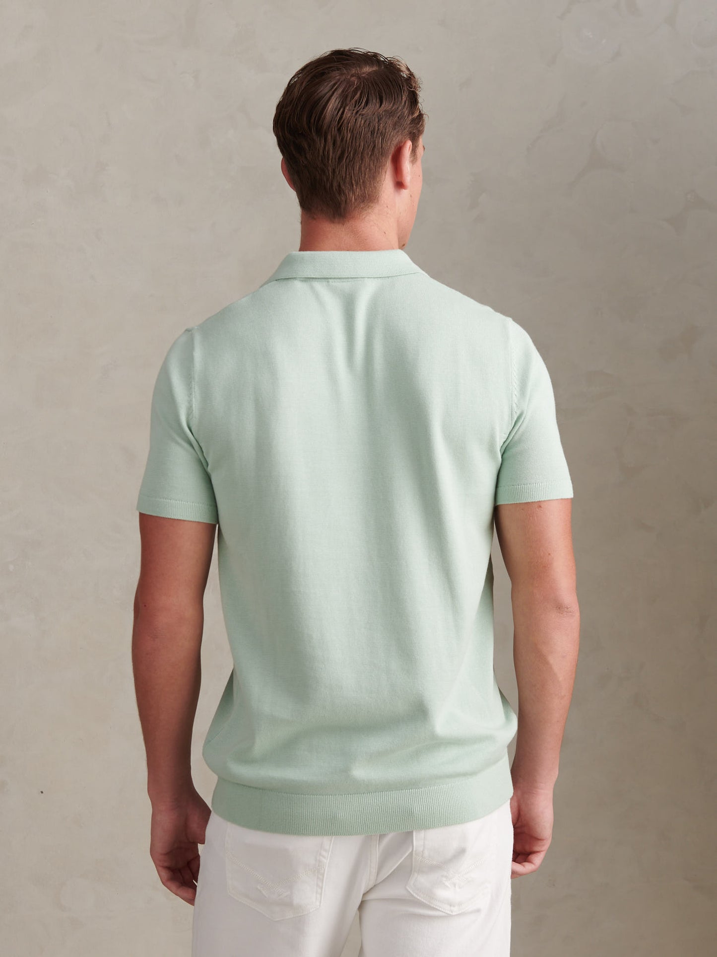 Mens Combed Cotton Polo Shirt Aqua Foam