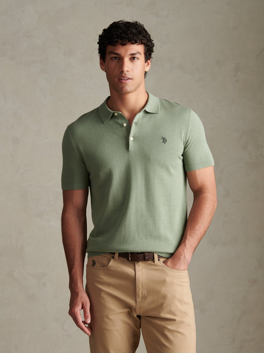 Mens Combed Cotton Polo Shirt Lily Pad