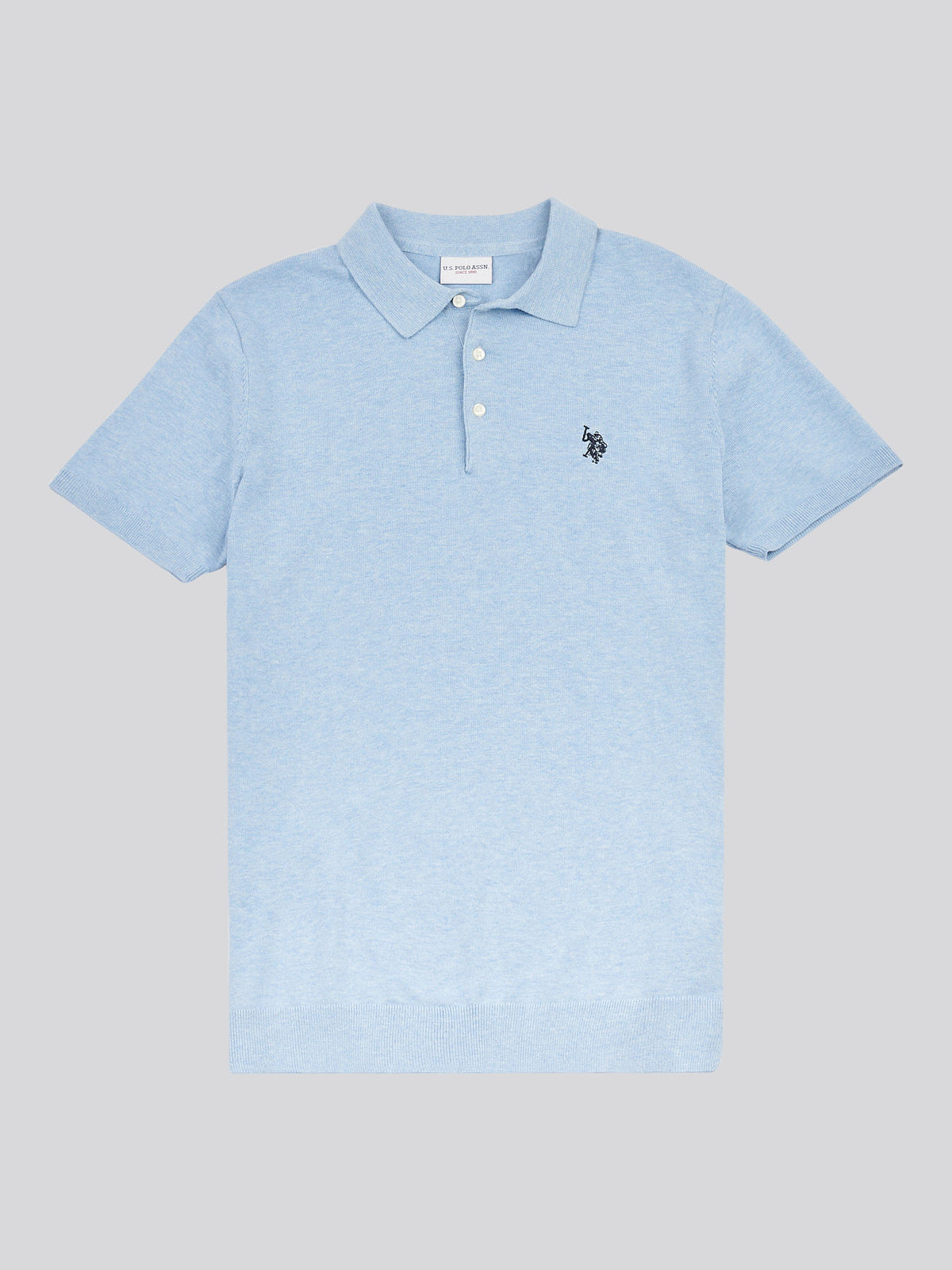 Mens Combed Cotton Polo Shirt Parisian Blue Marl