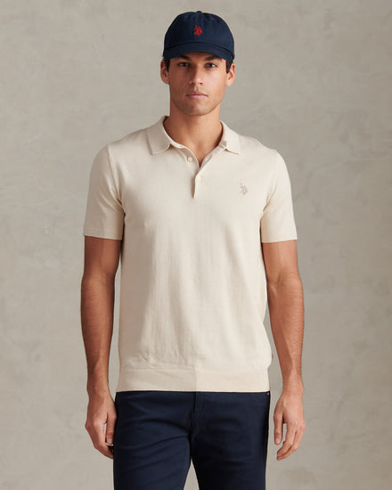 Mens Combed Cotton Polo Shirt Beige