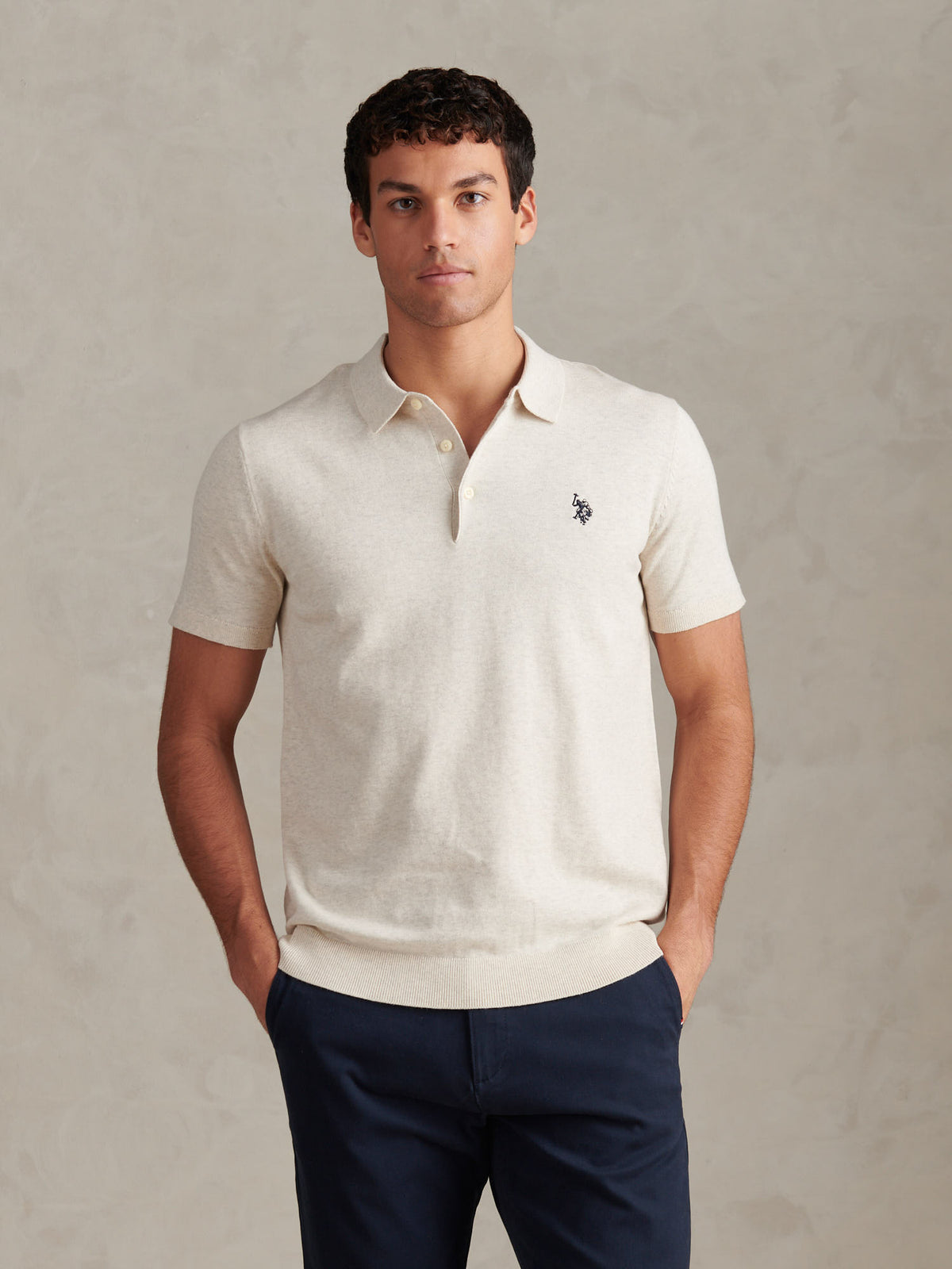 Mens Combed Cotton Polo Shirt Birch Marl