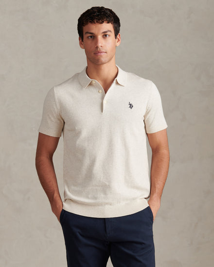 Mens Combed Cotton Polo Shirt Birch Marl