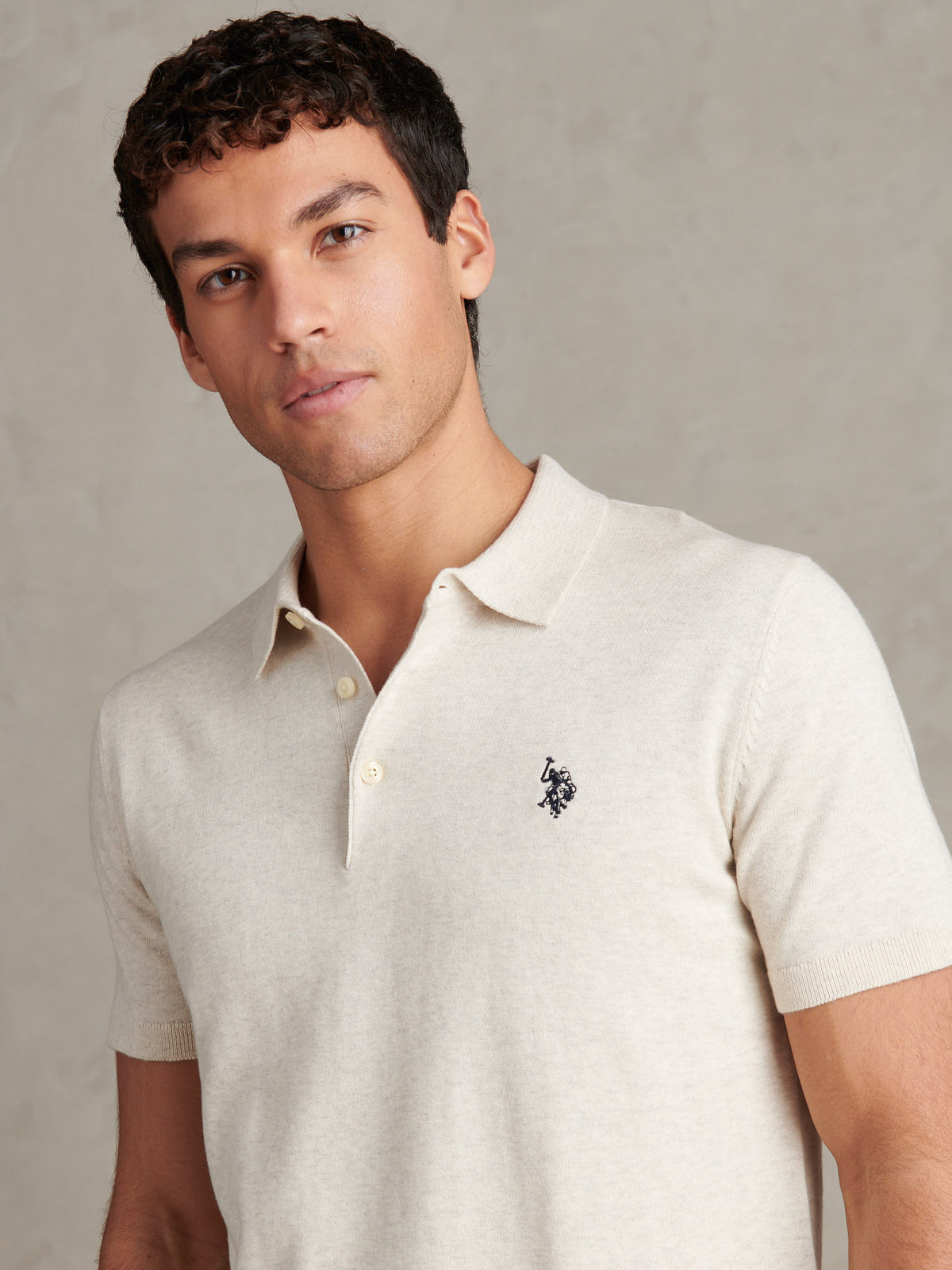 Mens Combed Cotton Polo Shirt Birch Marl
