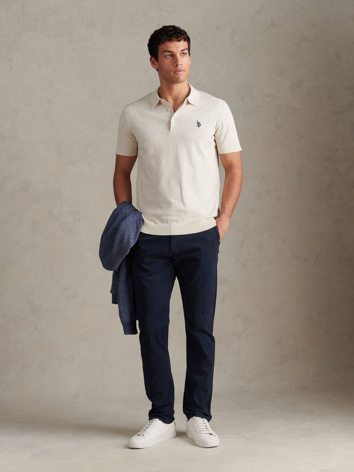 Mens Combed Cotton Polo Shirt Birch Marl