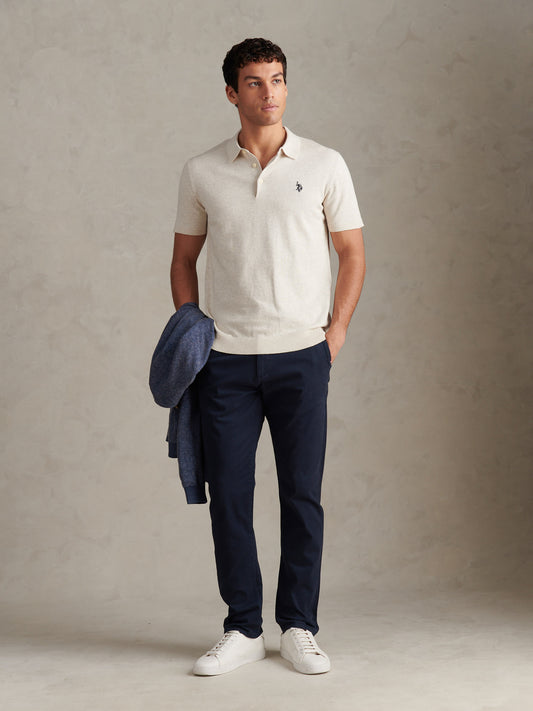 Mens Combed Cotton Polo Shirt Birch Marl